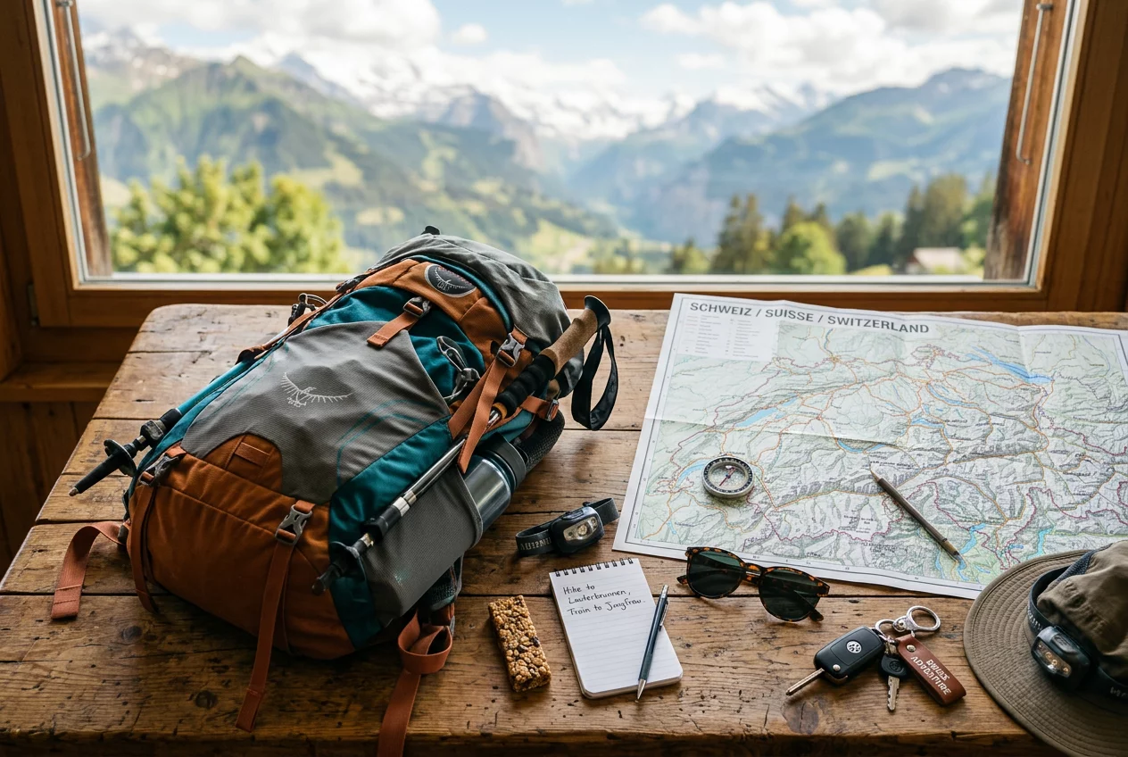 Reisevorbereitung für den Sommerurlaub in der Schweiz